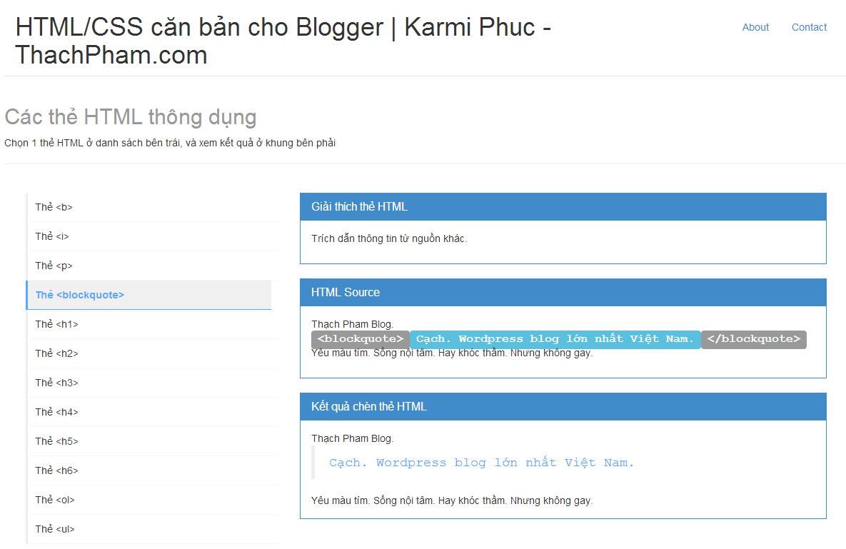 Visual HTML CSS Demo | Karmi Phuc