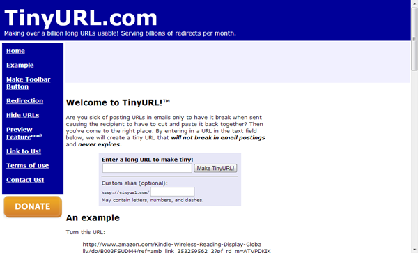 TinyURL Home