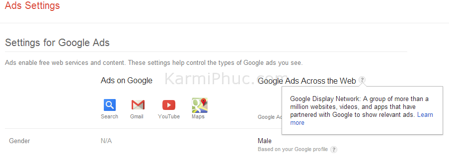 Google Ads Preferences | Karmi Phuc Blog