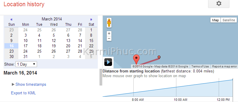 Lịch sử địa điểm Google Location History | Karmi Phuc Blog